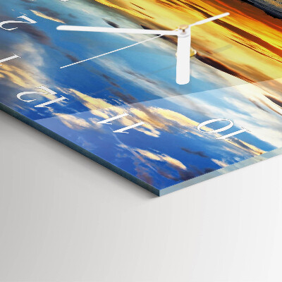Square wall clock Sunset