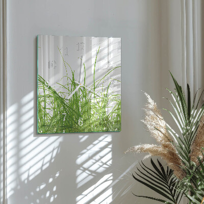 Square kitchen clock Grass