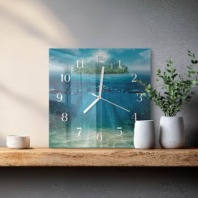 Square kitchen clock Seabed