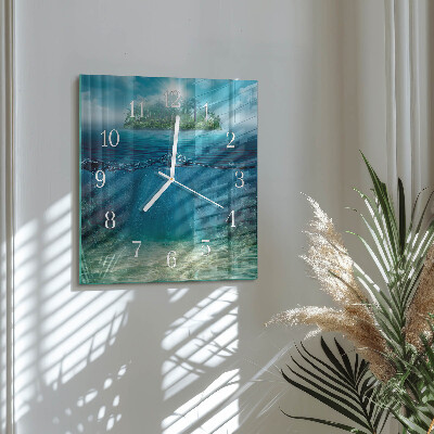 Square kitchen clock Seabed