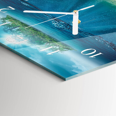Square kitchen clock Seabed