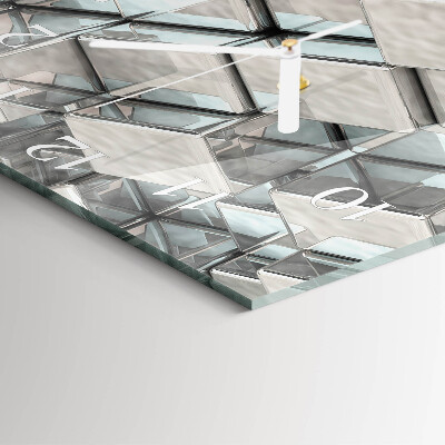 Glass wall clock square Dice