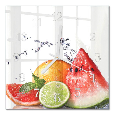 Square kitchen clock Fruit