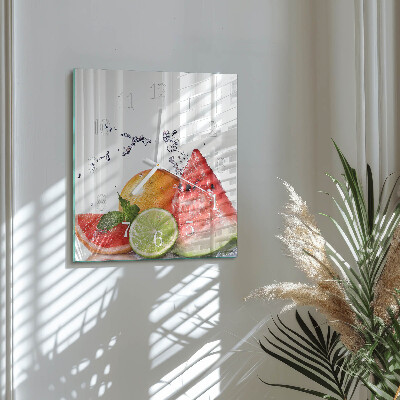 Square kitchen clock Fruit