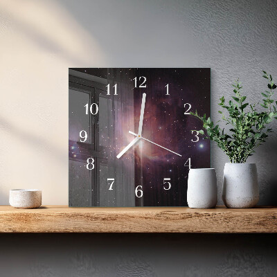 Glass clock square Cosmos
