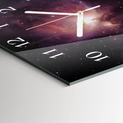 Glass clock square Cosmos