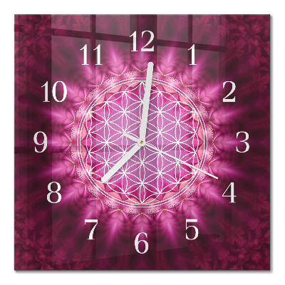 Glass wall clock square Abstraction