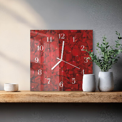 Square kitchen clock Rose petals
