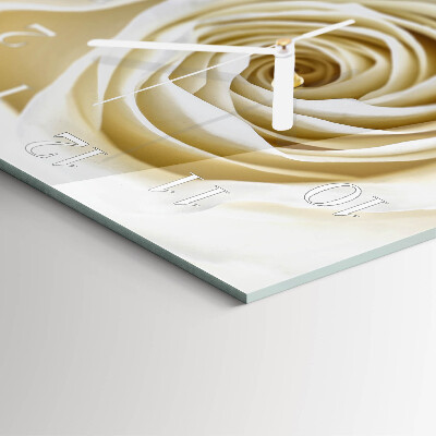 Glass clock square Rose