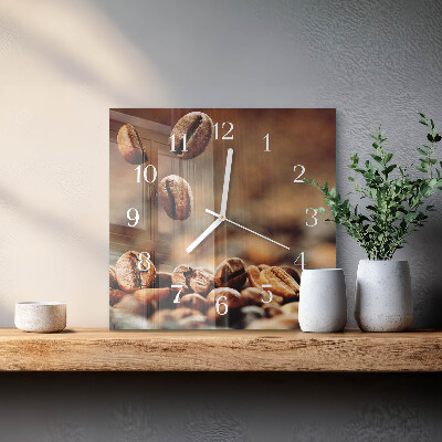 Square wall clock Coffee beans