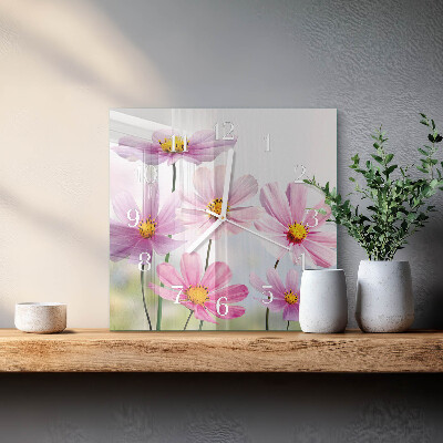 Square kitchen clock Flowers