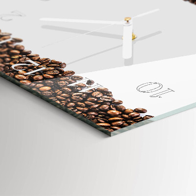 Glass clock square Coffee beans