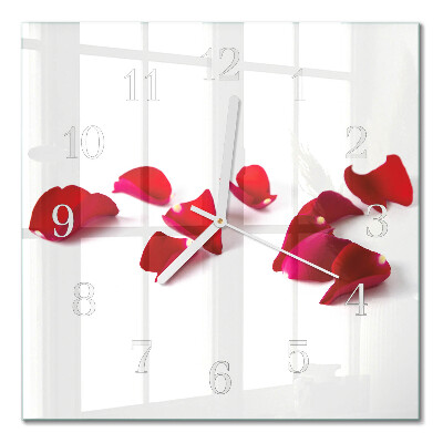 Square wall clock Rose petals