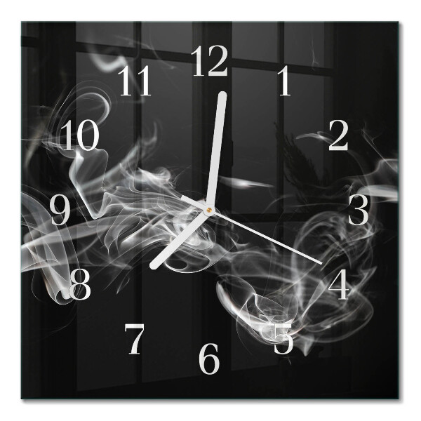 Glass wall clock square Smoke