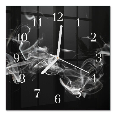 Glass wall clock square Smoke