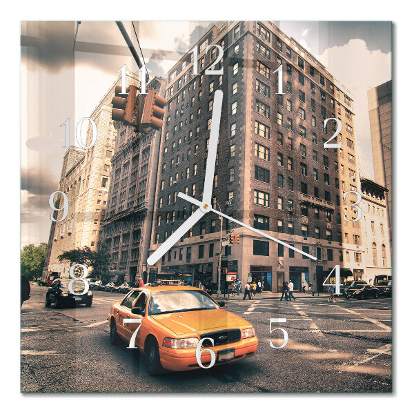 Square kitchen clock Taxi
