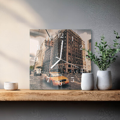 Square kitchen clock Taxi