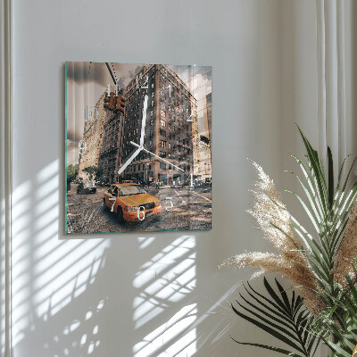 Square kitchen clock Taxi