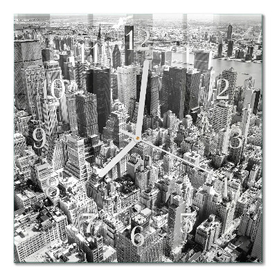 Glass clock square Horizon