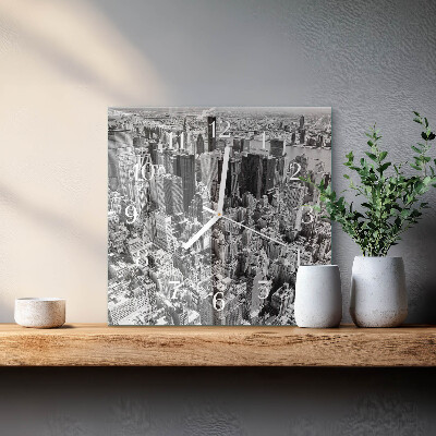 Glass clock square Horizon