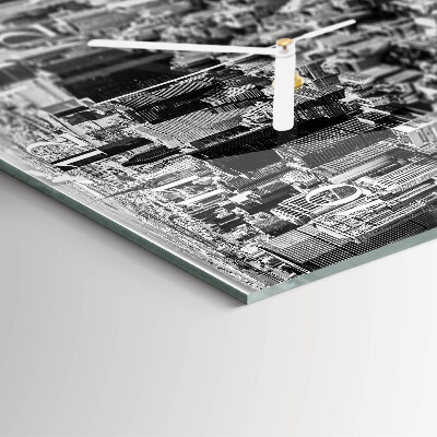 Glass clock square Horizon