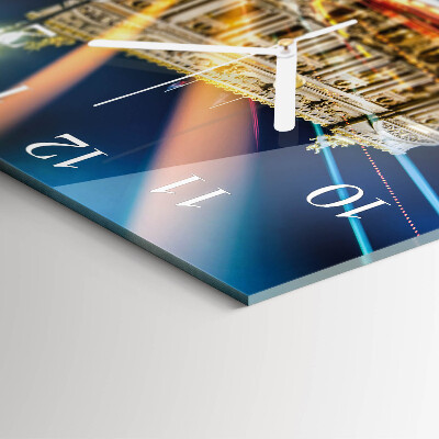 Glass wall clock square Light