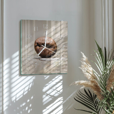 Square wall clock Coffee bean