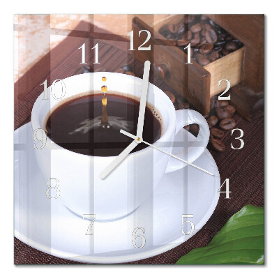 Square kitchen clock Coffee