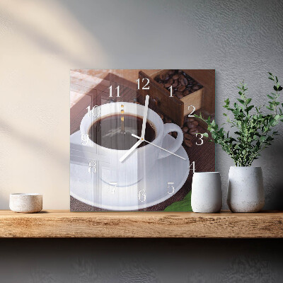 Square kitchen clock Coffee
