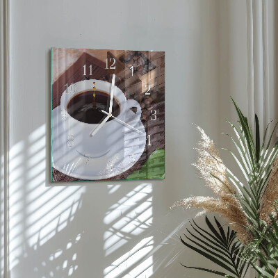 Square kitchen clock Coffee