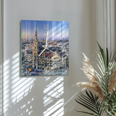 Square kitchen clock Horizon