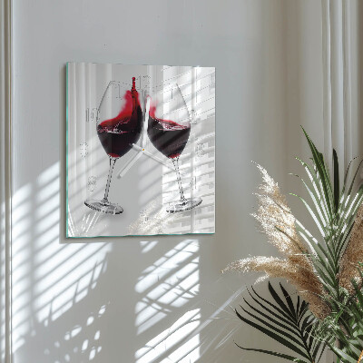Glass clock square Wine
