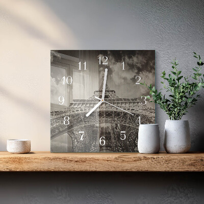 Square wall clock Eiffel tower