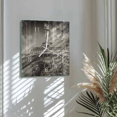 Square wall clock Eiffel tower