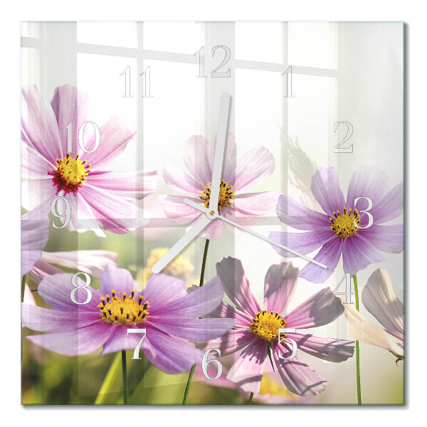 Square kitchen clock Flowers