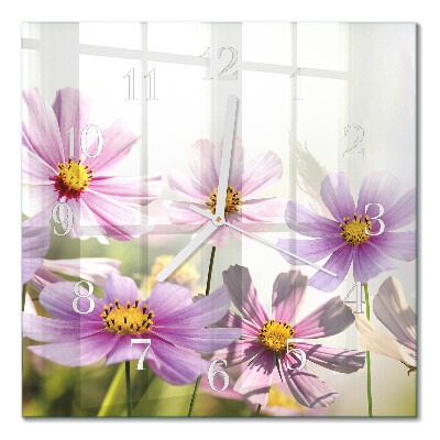 Square kitchen clock Flowers