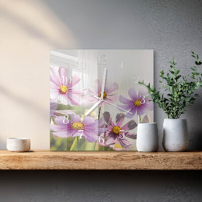 Square kitchen clock Flowers