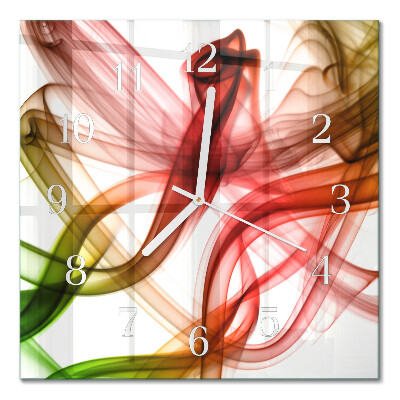 Glass wall clock square Abstraction
