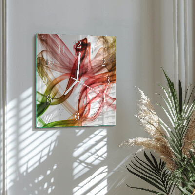 Glass wall clock square Abstraction