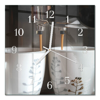 Glass clock square Coffee machine
