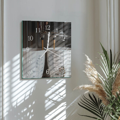 Glass clock square Coffee machine