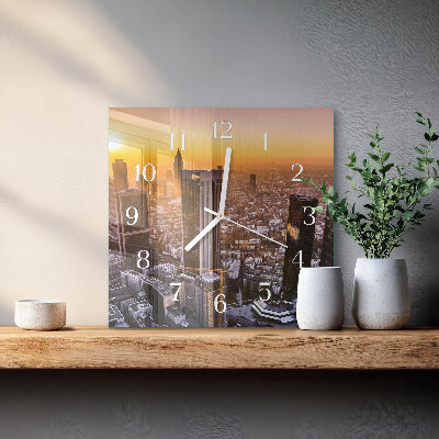 Square kitchen clock Sunset