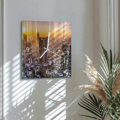 Square kitchen clock Sunset