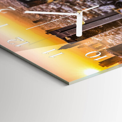 Square kitchen clock Sunset