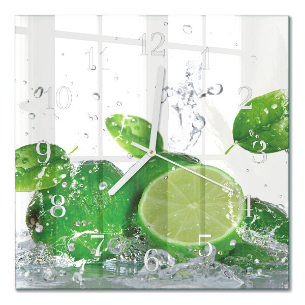 Glass wall clock square Calcium carbonate