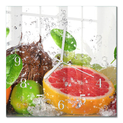 Square kitchen clock Fruit