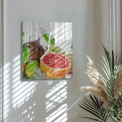 Square kitchen clock Fruit