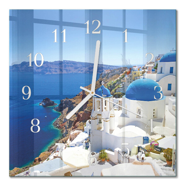 Square kitchen clock Santorini