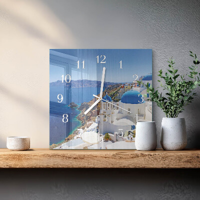 Square kitchen clock Santorini
