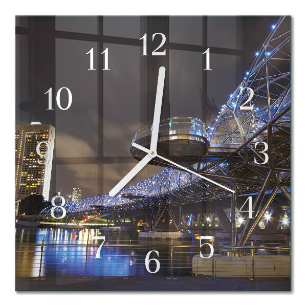 Glass clock square Night